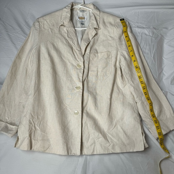 Talbots Cream Irish Linen Blazer Size 12 - Picture 9 of 10